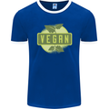 Vegan Mens Ringer T-Shirt FotL Royal Blue/White