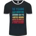 55th Birthday 55 Year Old Mens Ringer T-Shirt FotL Black/White