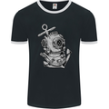 Scuba Diving Anchor Diver Sailing Sailor Mens Ringer T-Shirt FotL Black/White