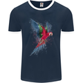 A Colourful Parrot Mens Ringer T-Shirt FotL Navy Blue/White