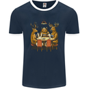 Animals Funny Wildlife Poker Game Cards Mens Ringer T-Shirt FotL Navy Blue/White