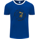 Life is Brewtiful Beer Alcohol Larger Mens Ringer T-Shirt Royal Blue/White