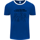 Funny Camping Sausage Mens Ringer T-Shirt Royal Blue/White