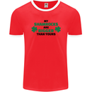My Shamrocks Funny St. Patrick's Day Boobs Mens Ringer T-Shirt FotL Red/White