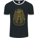 Pharaoh Skull Ancient Egypt Mens Ringer T-Shirt FotL Black/White