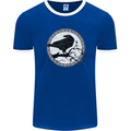 Viking Crow Celtic Norse Valhalla Odin Thor Mens Ringer T-Shirt FotL Royal Blue/White