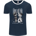 Fight Like You Died MMA Kenjutsu Kendo Iaido Mens Ringer T-Shirt FotL Navy Blue/White