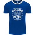 This Is What an Awesome Clerk Looks Like Mens Ringer T-Shirt FotL Royal Blue/White