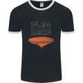 Flat Planet Mars Mens Ringer T-Shirt FotL Black/White