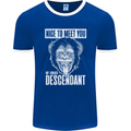 Chimp Evolved Dessendant Funny Monkey Ape Mens Ringer T-Shirt FotL Royal Blue/White