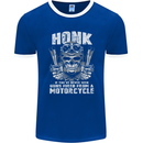 Honk Guns Fired From a Motorcycle Biker Mens Ringer T-Shirt FotL Royal Blue/White