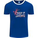 Keep It Shrimple Funny Shrimp Prawns Mens Ringer T-Shirt FotL Royal Blue/White