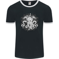 An Octopus in the Deep Ocean Sailor Sailing Mens Ringer T-Shirt FotL Black/White