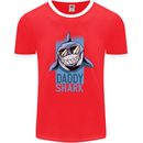 Daddy Shark Funny Father's Day Mens Ringer T-Shirt FotL Red/White