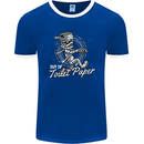 Out of Toilet Paper Funny Halloween Mummy Mens Ringer T-Shirt FotL Royal Blue/White