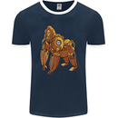A Steampunk Gorilla Ape Mens Ringer T-Shirt FotL Navy Blue/White