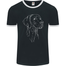A Weimaraner Face Mens Ringer T-Shirt FotL Black/White