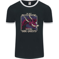 Funny Role Playing Games RPG Side Quests Mens Ringer T-Shirt FotL Black/White