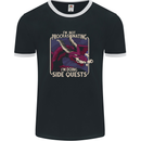 Funny Role Playing Games RPG Side Quests Mens Ringer T-Shirt FotL Black/White