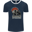 Adventure Is Calling 4X4 Off Roading Road Mens Ringer T-Shirt FotL Navy Blue/White