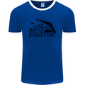 Hang Gliding Evolution Funny Hang Glider Mens Ringer T-Shirt FotL Royal Blue/White