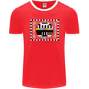 TV Test Pattern as Worn by Mens Ringer T-Shirt FotL Red/White