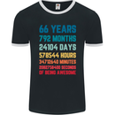 66th Birthday 66 Year Old Mens Ringer T-Shirt FotL Black/White