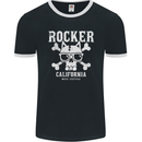The Rocker Rock n Roll Music Skull Mens Ringer T-Shirt FotL Black/White