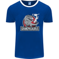 Grandpa Grandpasaurus Grandparent's Day Mens White Ringer T-Shirt Royal Blue/White