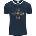 Celestial Elements Astrology Star Sign Mens Ringer T-Shirt FotL Navy Blue/White