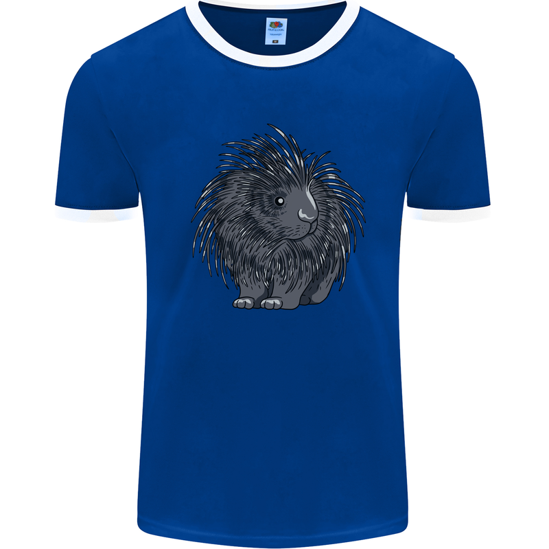 A Porcupine Mens Ringer T-Shirt Royal Blue/White