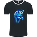 A Fox Watercolour Mens Ringer T-Shirt FotL Black/White