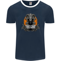 The Goat Skull Gothic Demon Satan Monster Mens Ringer T-Shirt FotL Navy Blue/White