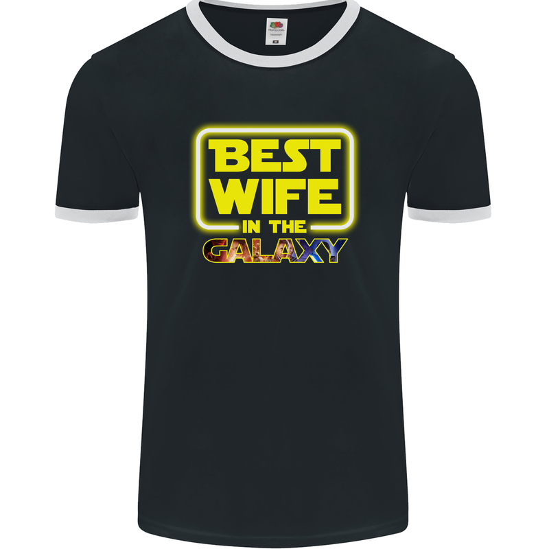 Best Wife In the Galaxy Mens Ringer T-Shirt FotL Black/White