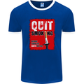Quit Smoking Before Your Life Quits on You Mens Ringer T-Shirt FotL Royal Blue/White