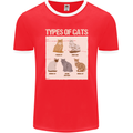 Types of Cat Persian Siamese British Bengal Mens Ringer T-Shirt FotL Red/White