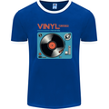 Retro Vinyl Records Turntable DJ Music Mens Ringer T-Shirt FotL Royal Blue/White