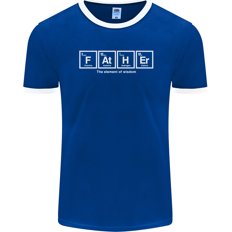 Father's Day the Element of Wisdom Dad Mens Ringer T-Shirt FotL Royal Blue/White