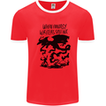 Fantasy Writer Author Novelist Dragons Mens Ringer T-Shirt Red/White