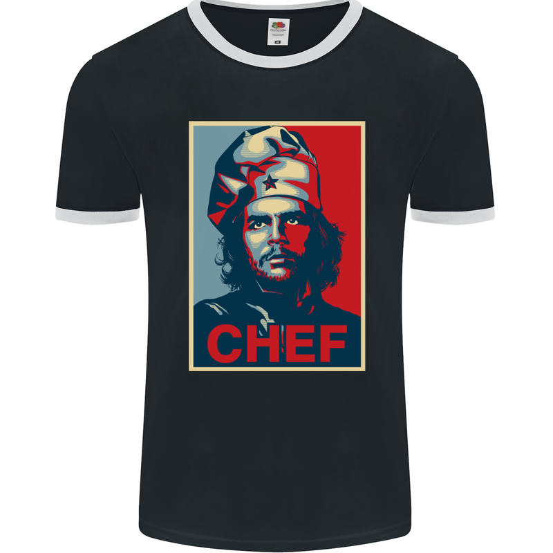 Che Chef Cooking Cook BBQ Funny Mens Ringer T-Shirt FotL Black/White