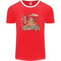 Katana Blacksmith Japanese Samurai Sword Mens Ringer T-Shirt FotL Red/White