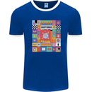 Vibrant Sagittarius Star Sign Zodiac Mens Ringer T-Shirt FotL Royal Blue/White