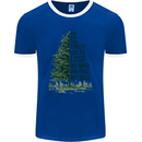 Into the Forest Outdoors Trekking Hiking Mens Ringer T-Shirt FotL Royal Blue/White