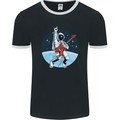 Space Rock Funny Astronaut Guitar Guitarist Mens Ringer T-Shirt FotL Black/White