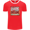 You're Looking at an Awesome Courier Mens Ringer T-Shirt FotL Red/White