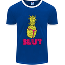 Pineapple Slut Funny Movie Theme Mens Ringer T-Shirt FotL Royal Blue/White