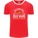 An Old Man With a Canoe Canoeing Funny Mens Ringer T-Shirt FotL Red/White
