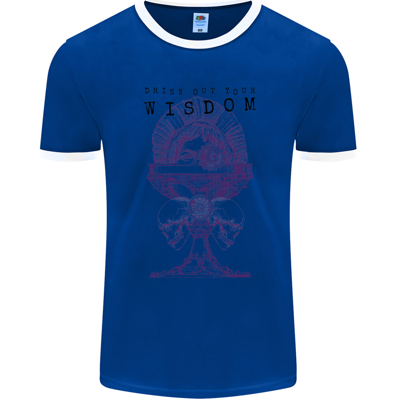 Wisdom Goblet Obscure Makabra Mens Ringer T-Shirt FotL Royal Blue/White