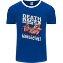 Death Races Flat Track Motorcycle Biker Mens Ringer T-Shirt FotL Royal Blue/White