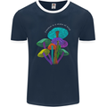 Freedom Is a State of Mind Magic Mushrooms Mens Ringer T-Shirt FotL Navy Blue/White